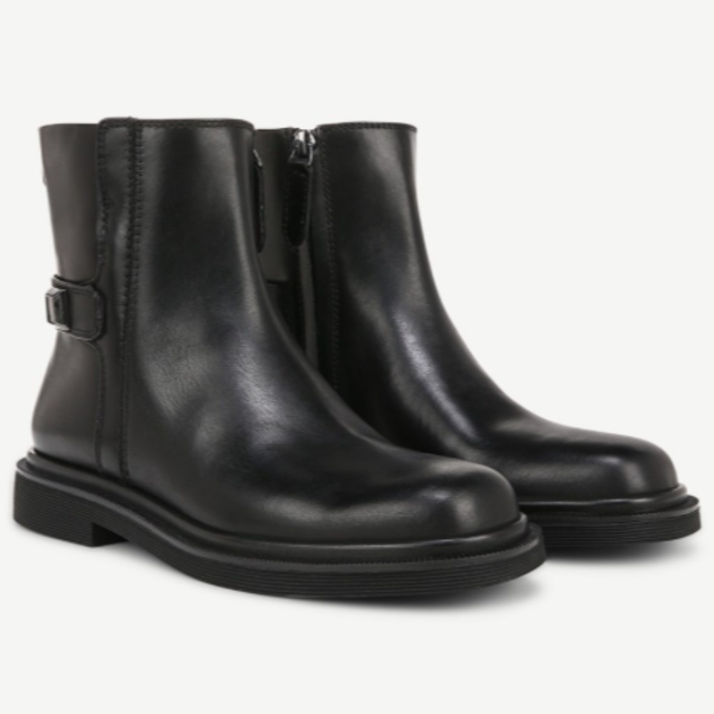 Franco Sarto Axel Ankle Boot In Black Leather